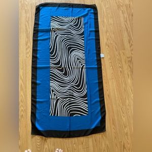 Beautiful black- blue@and zebra center swim scarf